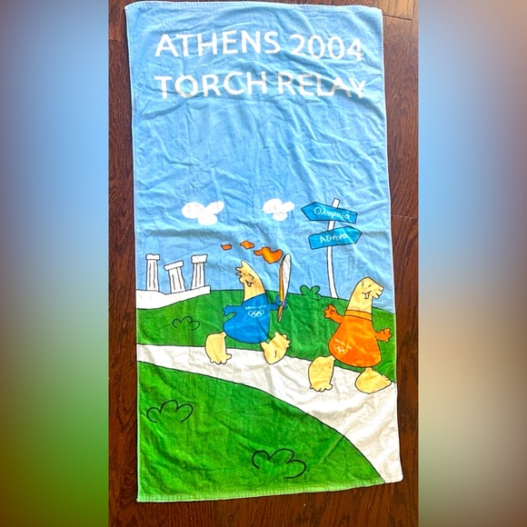 Athens 2004 Torch Relay Towel - Picture 1 of 3